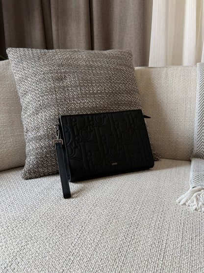 Dior Clutch - Black Embossed