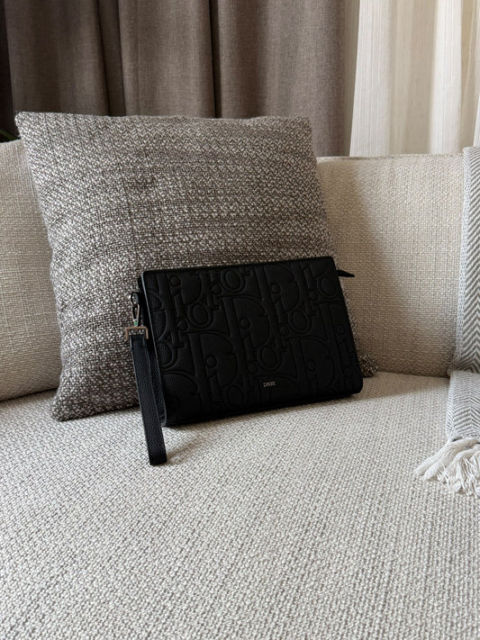 Dior Clutch - Black Embossed