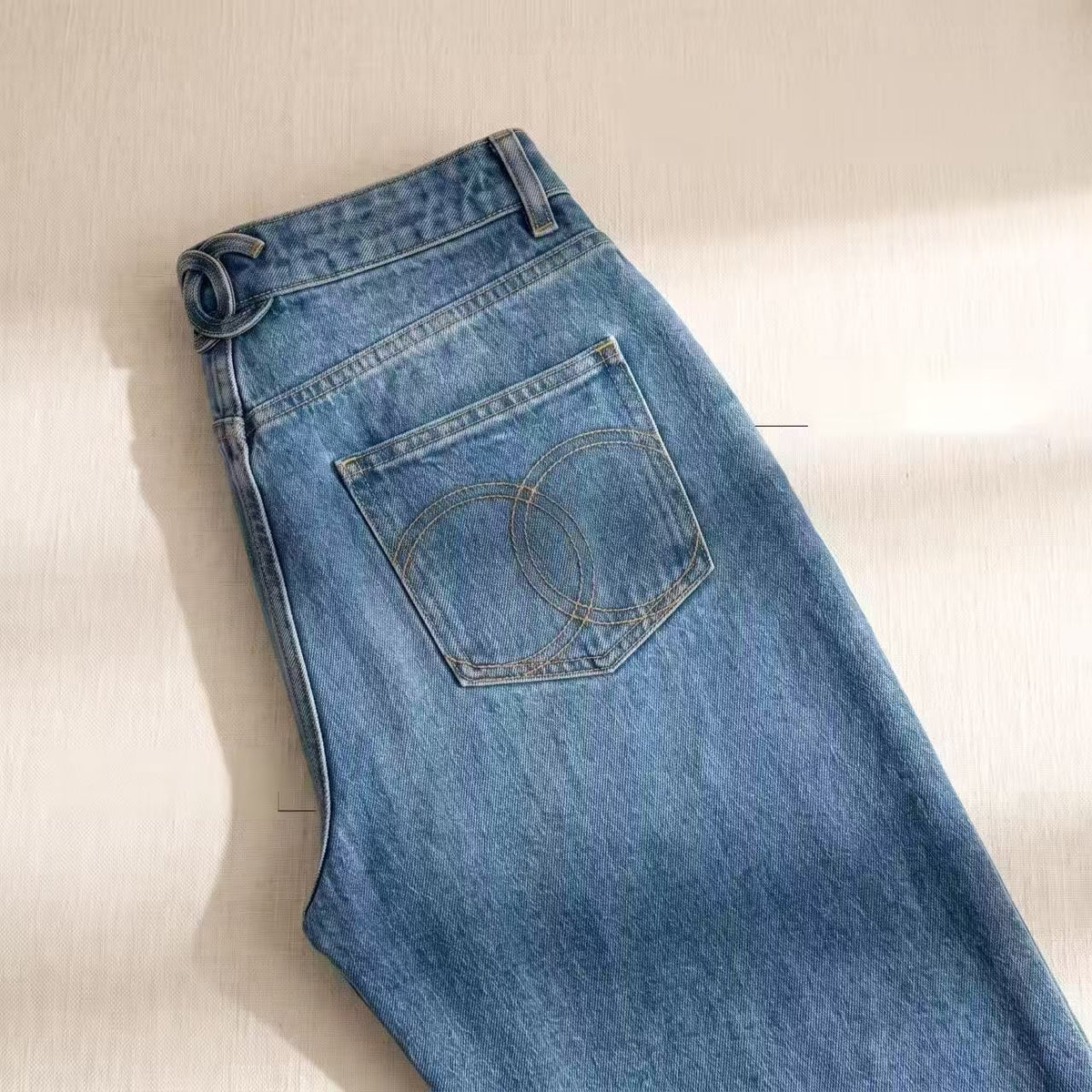 Chanel Wide-Leg Jeans Pants - Light Blue