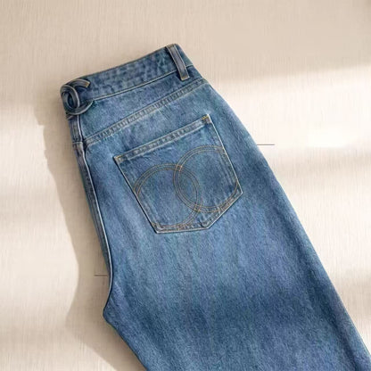 Chanel Wide-Leg Jeans Pants - Light Blue