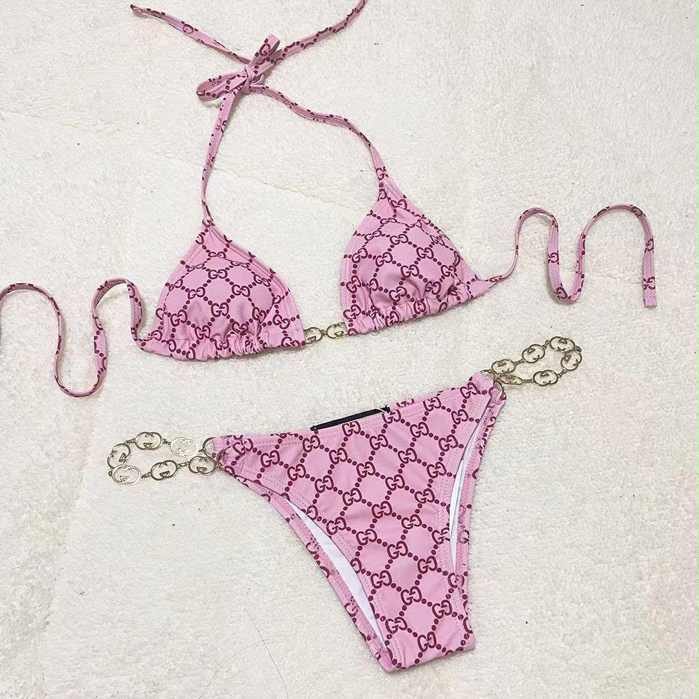 Gucci Bikini Set Chain Link - Pink Monogram