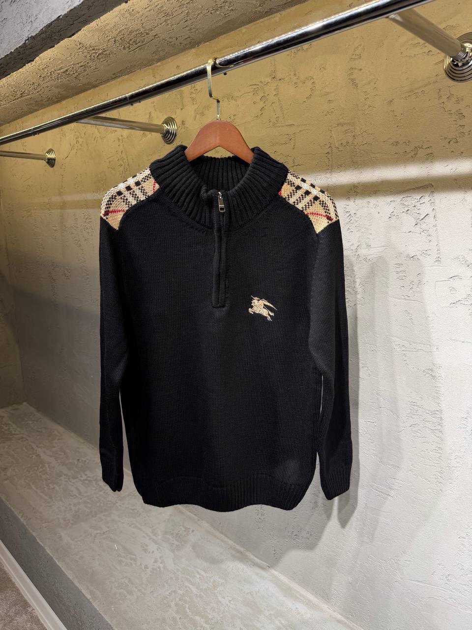 Burberry Half-Zip Sweater - Black, White