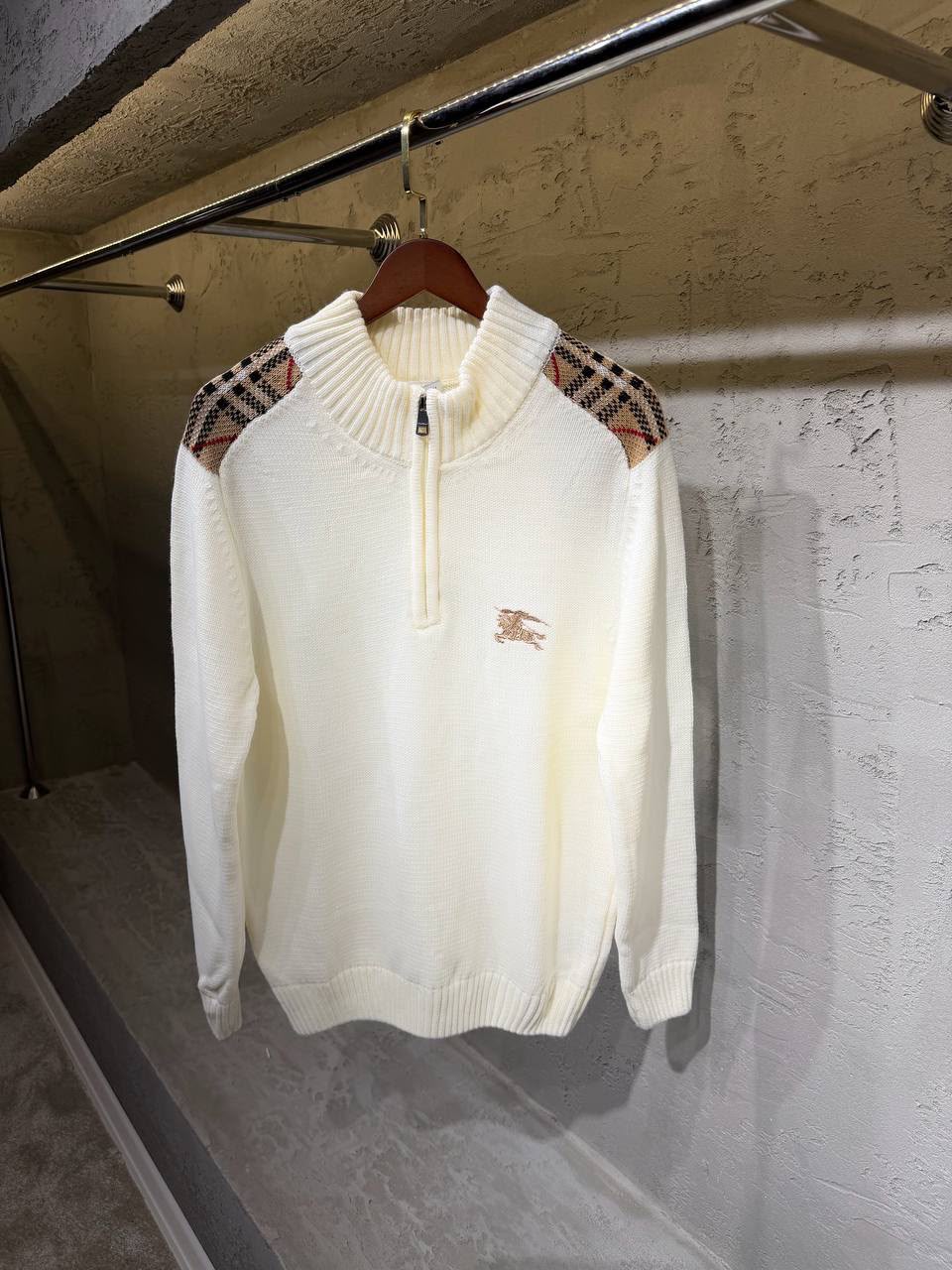 Burberry Half-Zip Sweater - Black, White