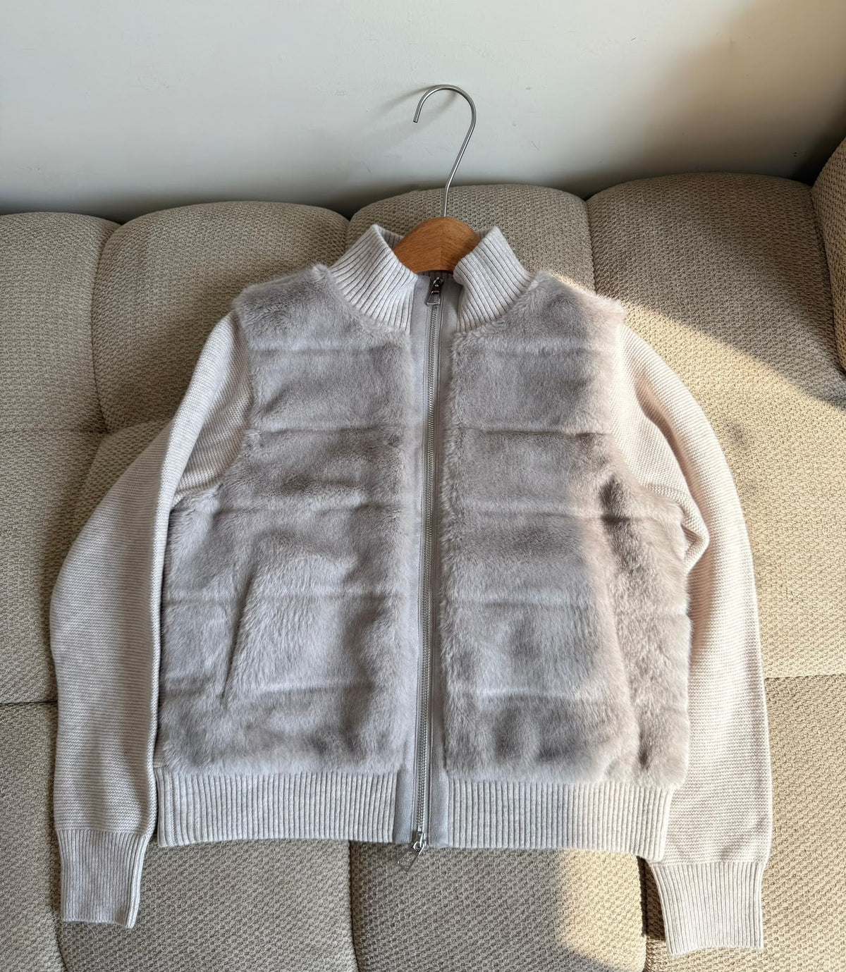 Brunello Cucinelli Ribbed-Sleeve Jacket - Grey