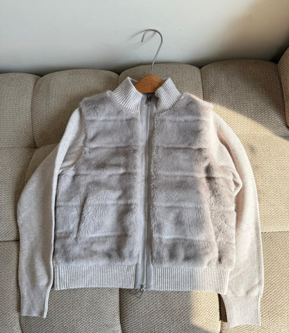 Brunello Cucinelli Ribbed-Sleeve Jacket - Grey