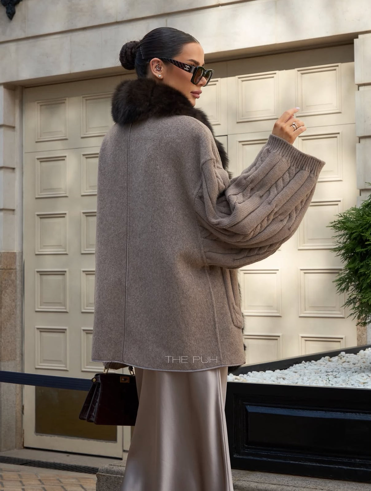 Loro Piana Cable-Sleeve Coat - Grey