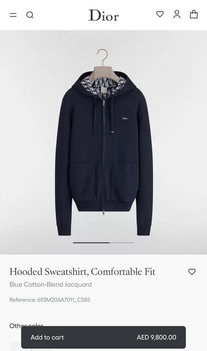Dior Hoodie - Navy Monogram