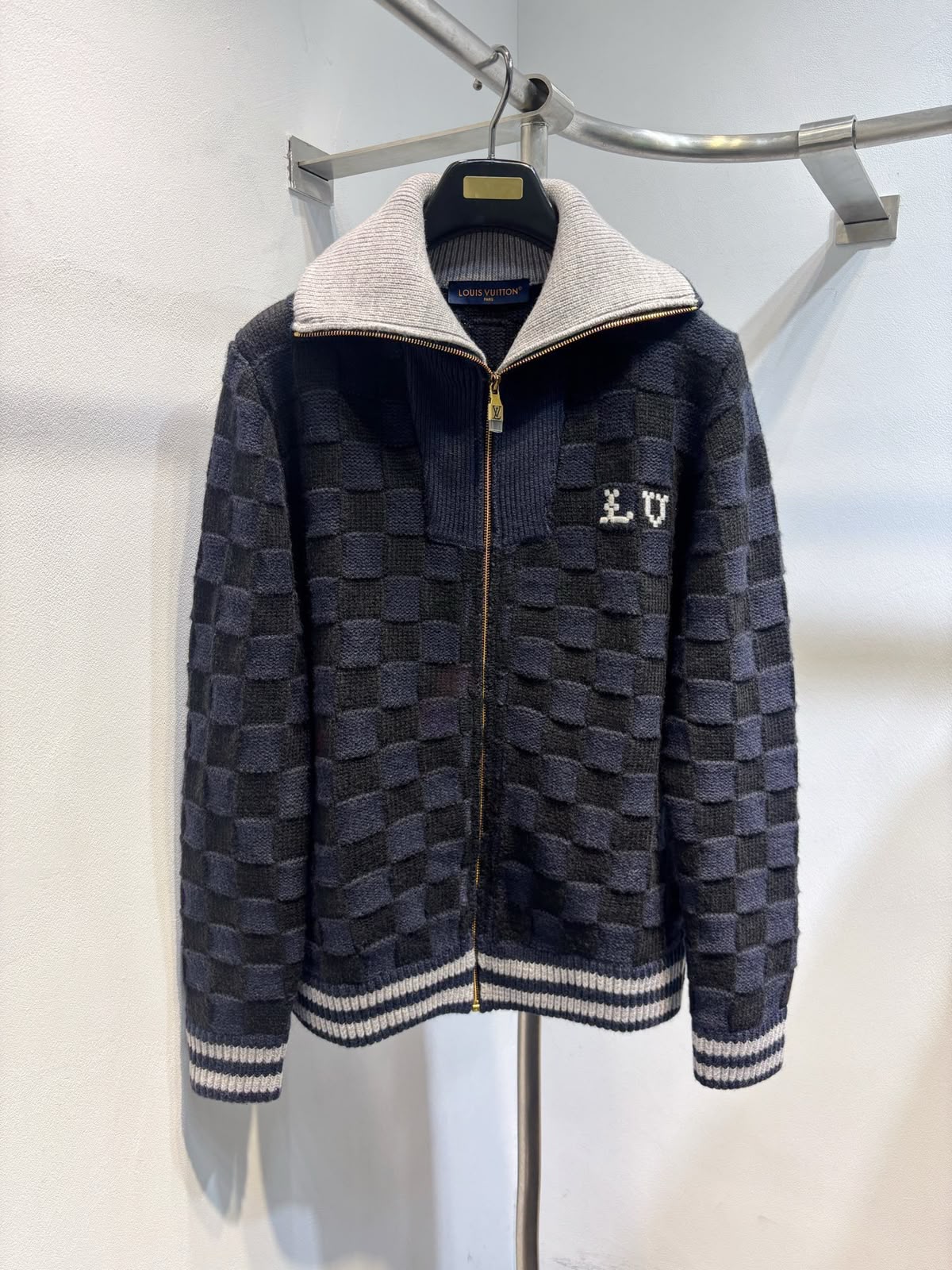 Louis Vuitton Zip-Front Sweater - Navy