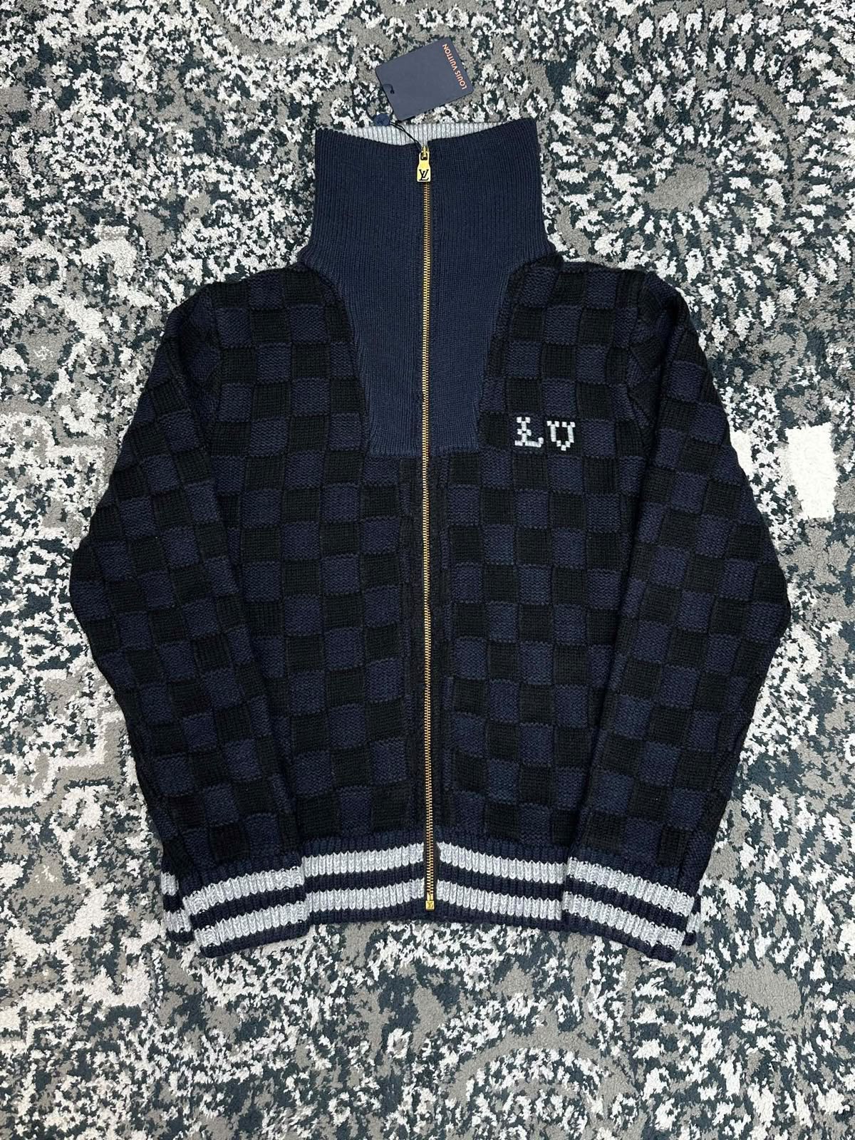 Louis Vuitton Zip-Front Sweater - Navy