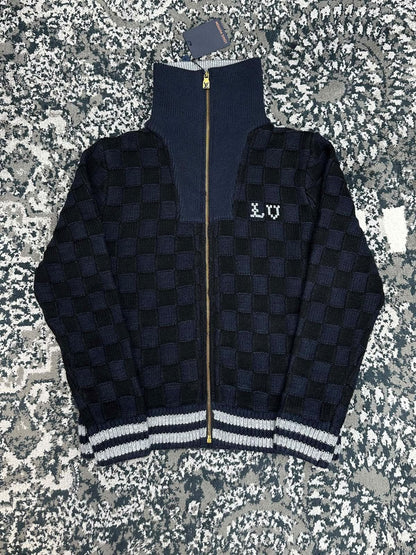 Louis Vuitton Zip-Front Sweater - Navy