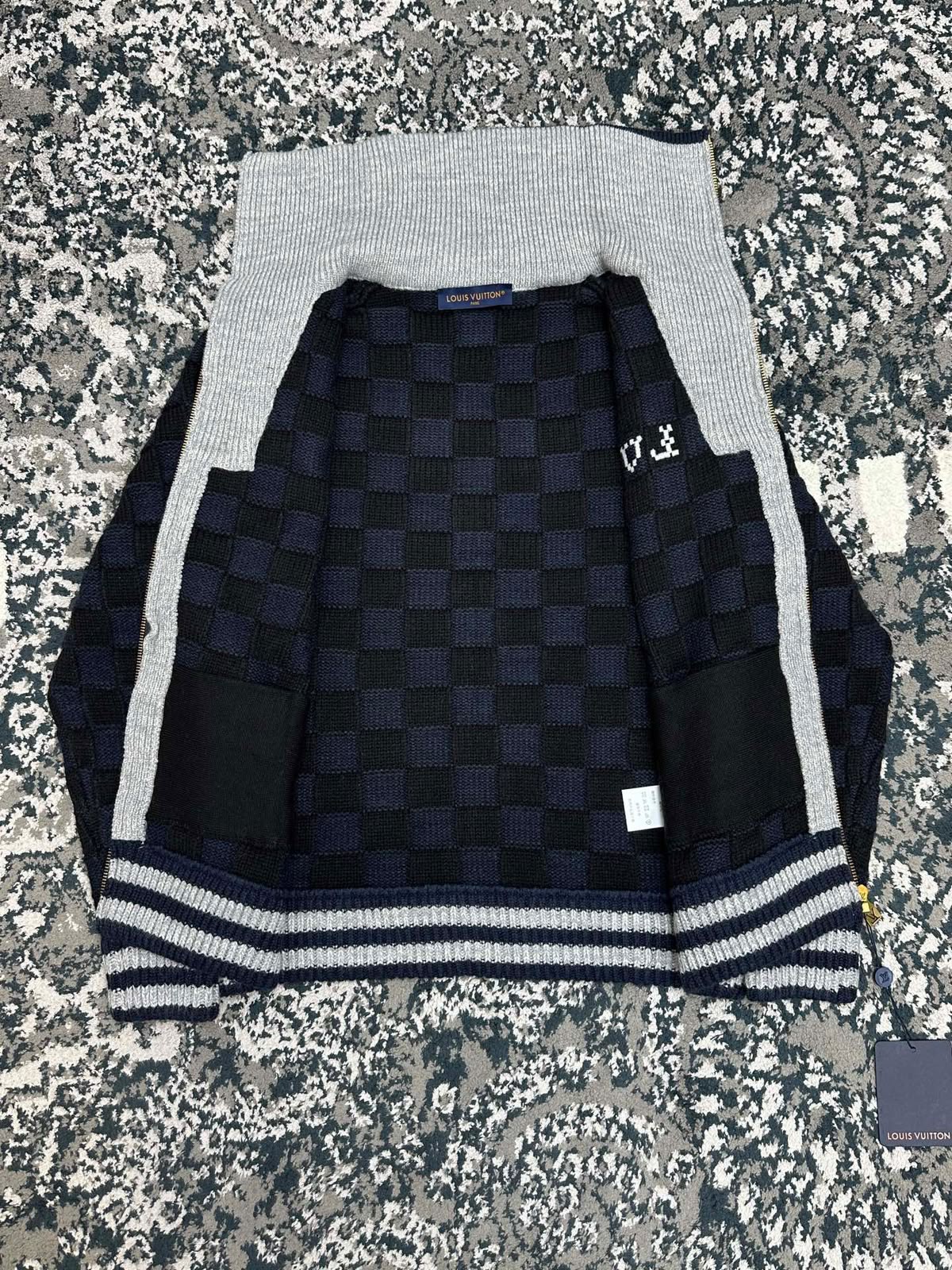 Louis Vuitton Zip-Front Sweater - Navy