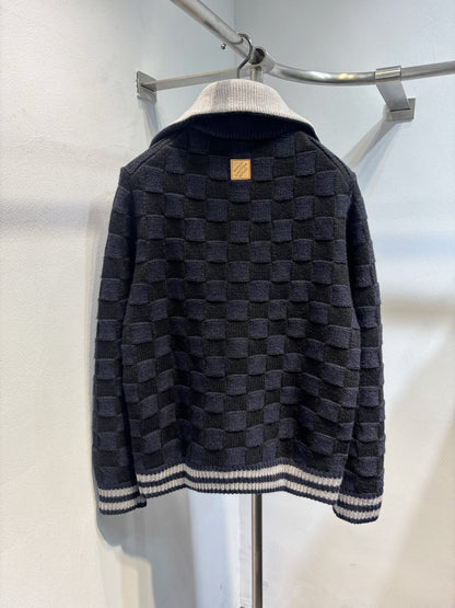 Louis Vuitton Zip-Front Sweater - Navy