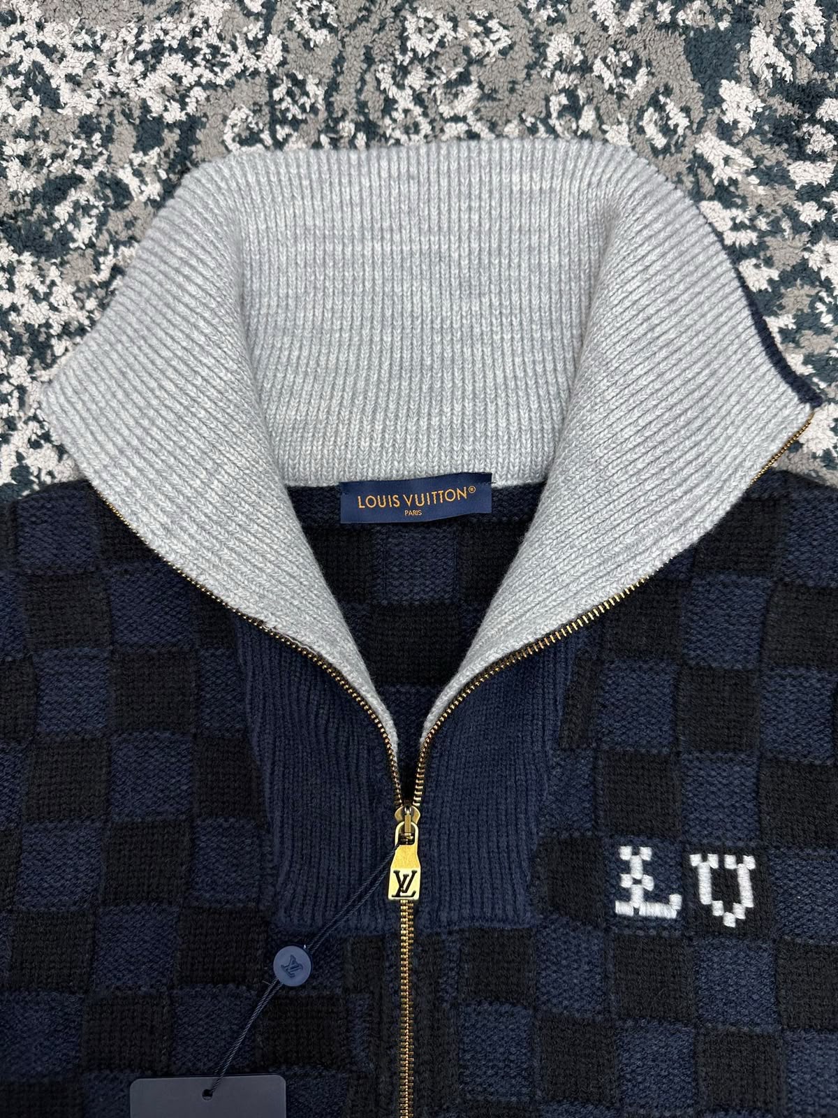 Louis Vuitton Zip-Front Sweater - Navy