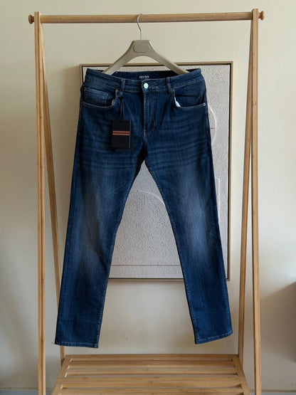 Zegna Slim-Straight Jeans Pants - Blue