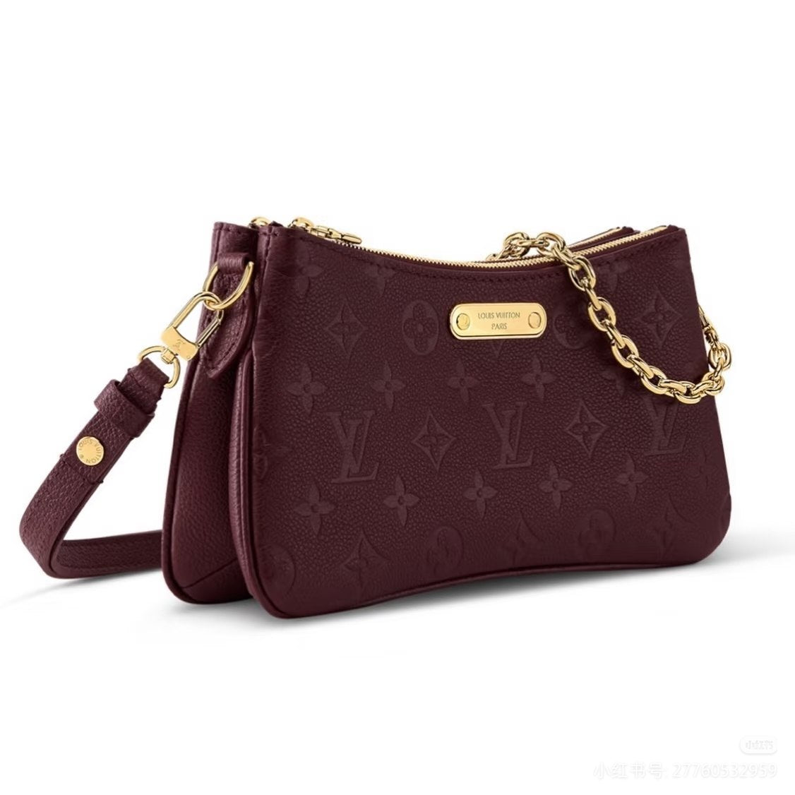Louis Vuitton Crossbody Bag - Burgundy Embossed