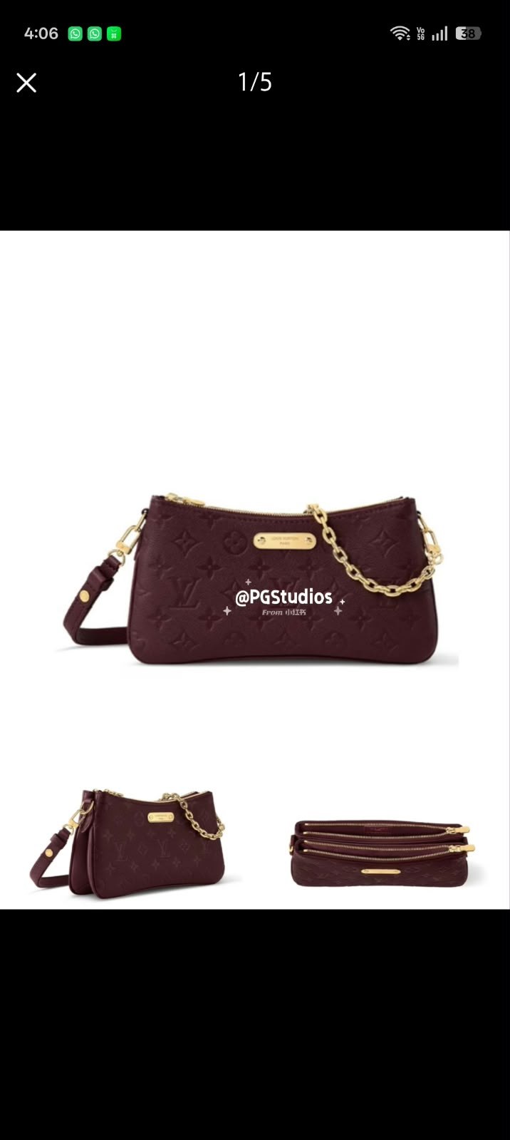 Louis Vuitton Crossbody Bag - Burgundy Embossed