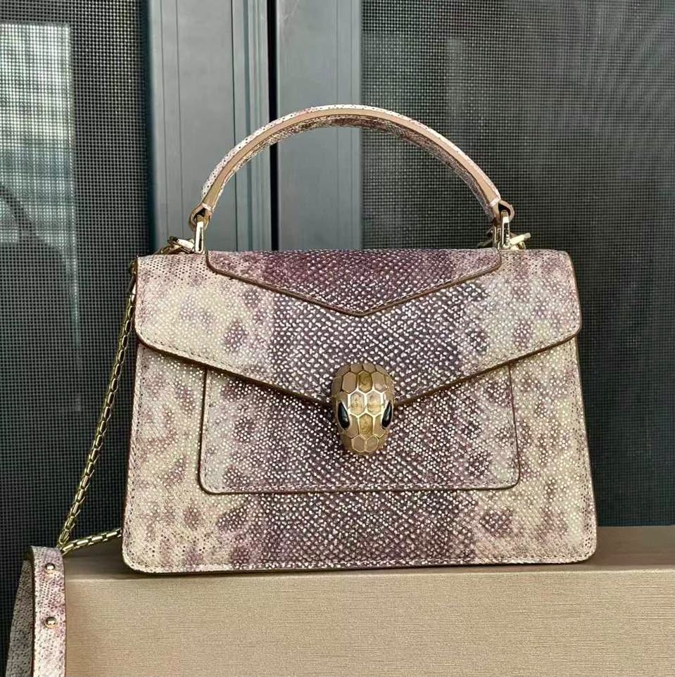 Bulgari Top Handle Shoulder Bag - Beige