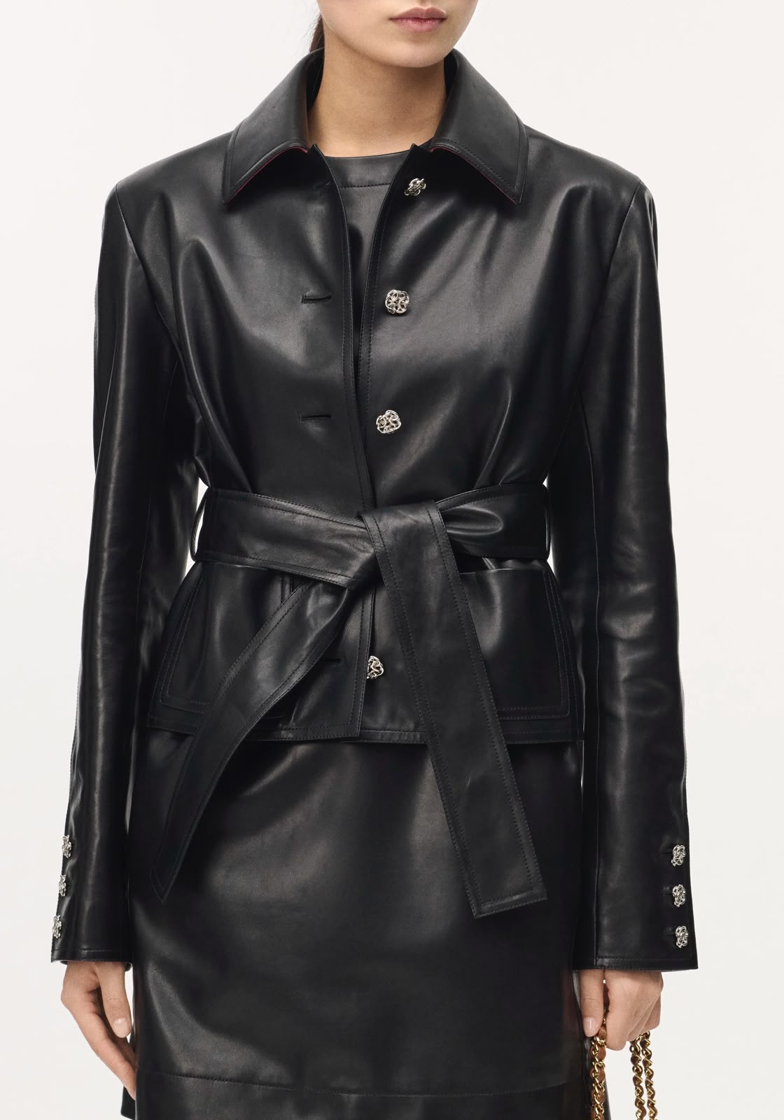 Chanel Jacket Belted Button - Black