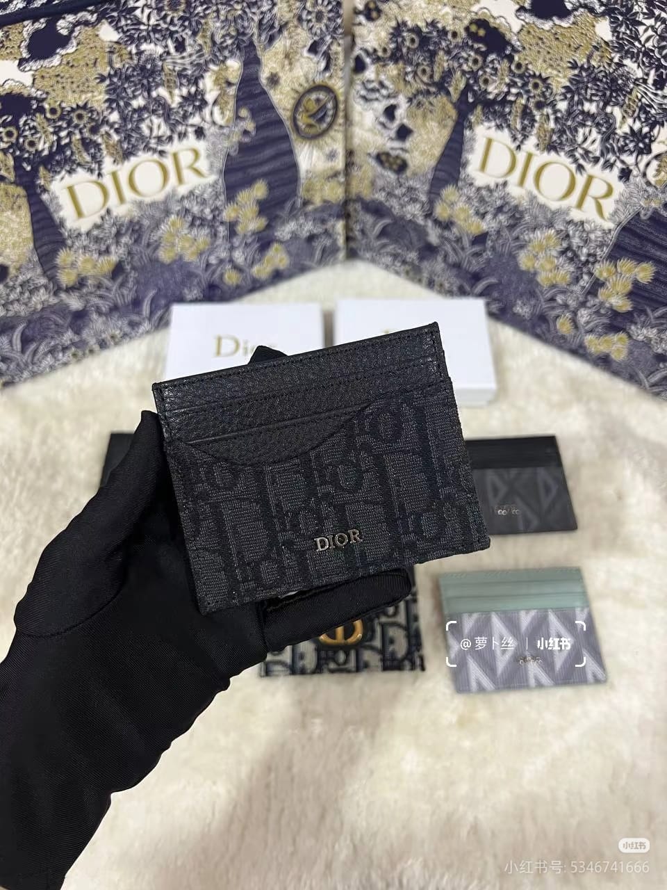 Dior Text-Logo Card Holder - Black