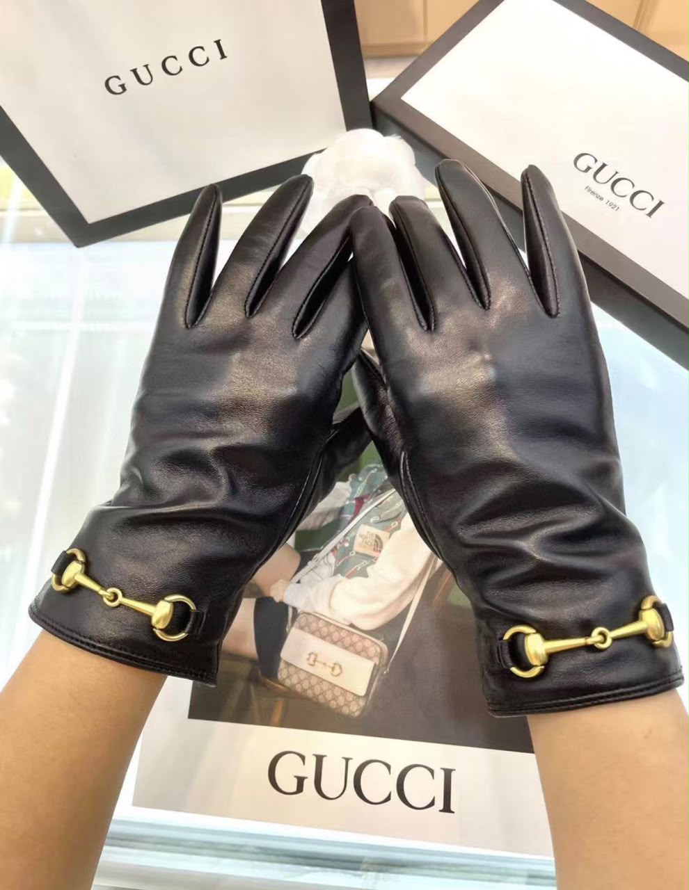Gucci Horsebit-Cuff Gloves - Black