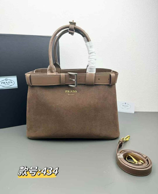 Prada Belt-Detail Handbag - Beige
