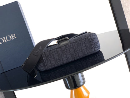 Christian Dior Flap Messenger Bag - Black