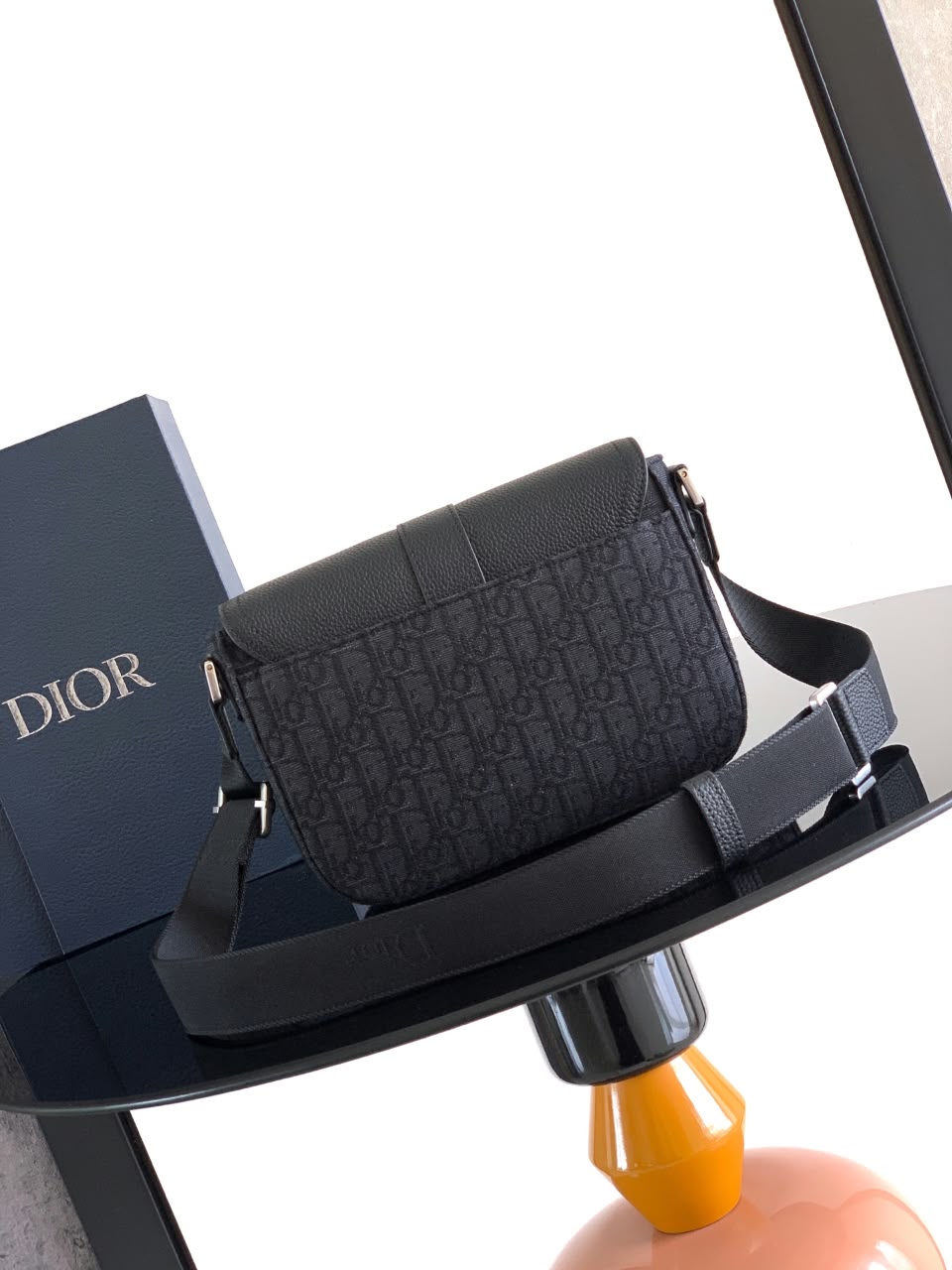Christian Dior Flap Messenger Bag - Black