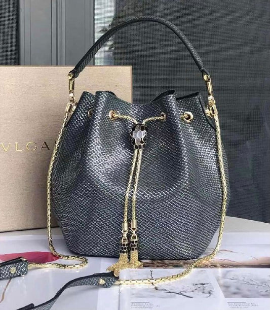 Bulgari Bucket Shoulder Bag - Dark Grey