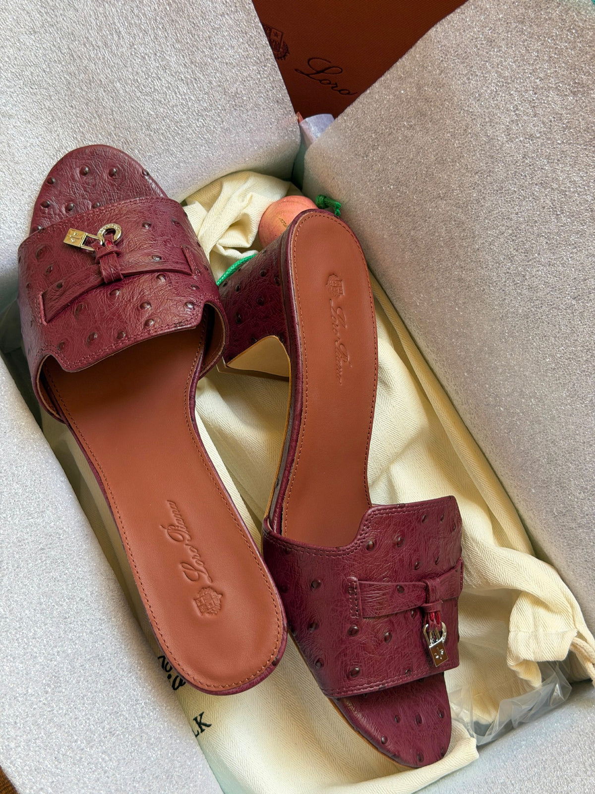 Loro Piana Heels - Burgundy Embossed