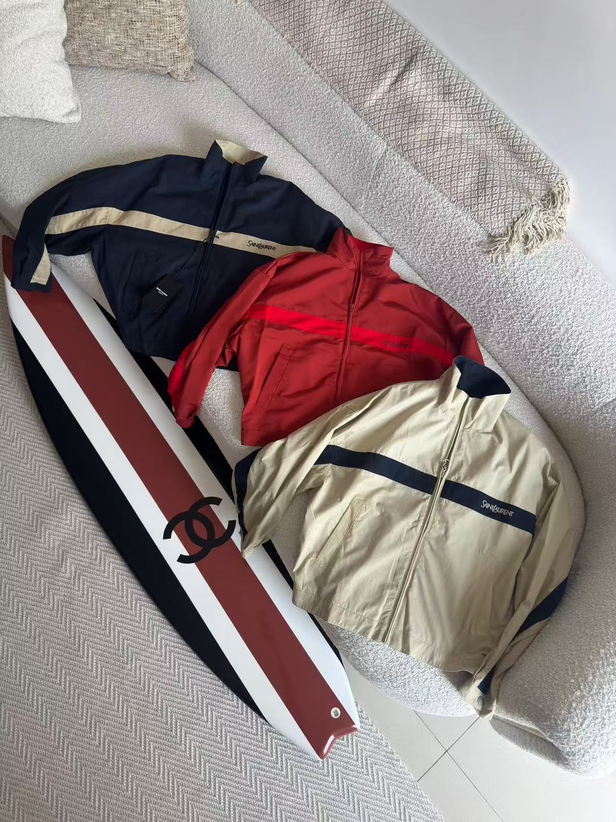 YSL Jacket - Red, Navy, Beige