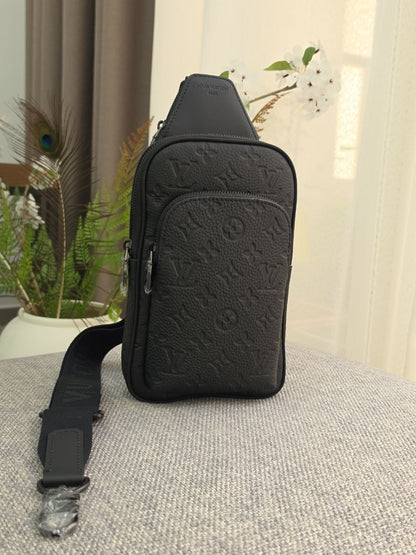 Louis Vuitton Avenue Crossbody Bag - Black Embossed