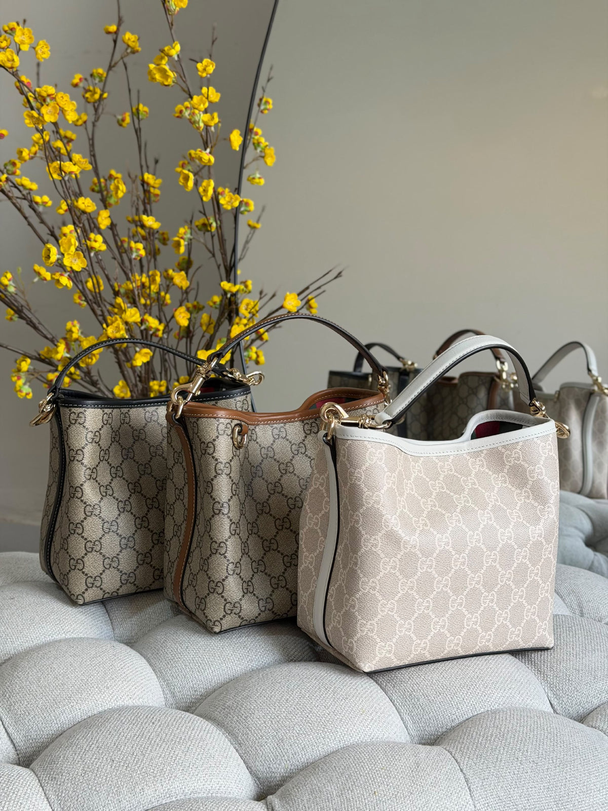 Gucci Tote Bag - White, Grey, Beige