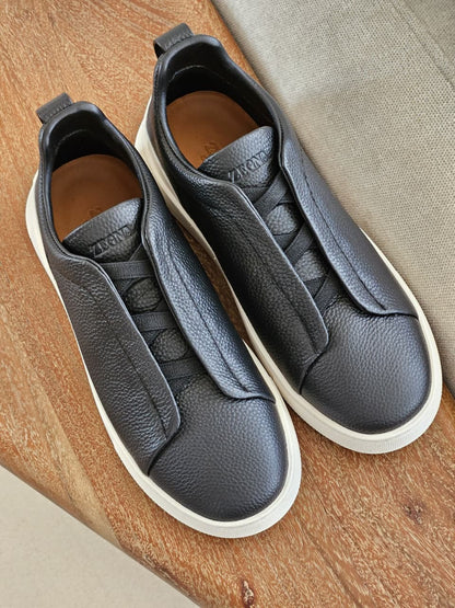 Zegna Sneakers - Black Pebbled