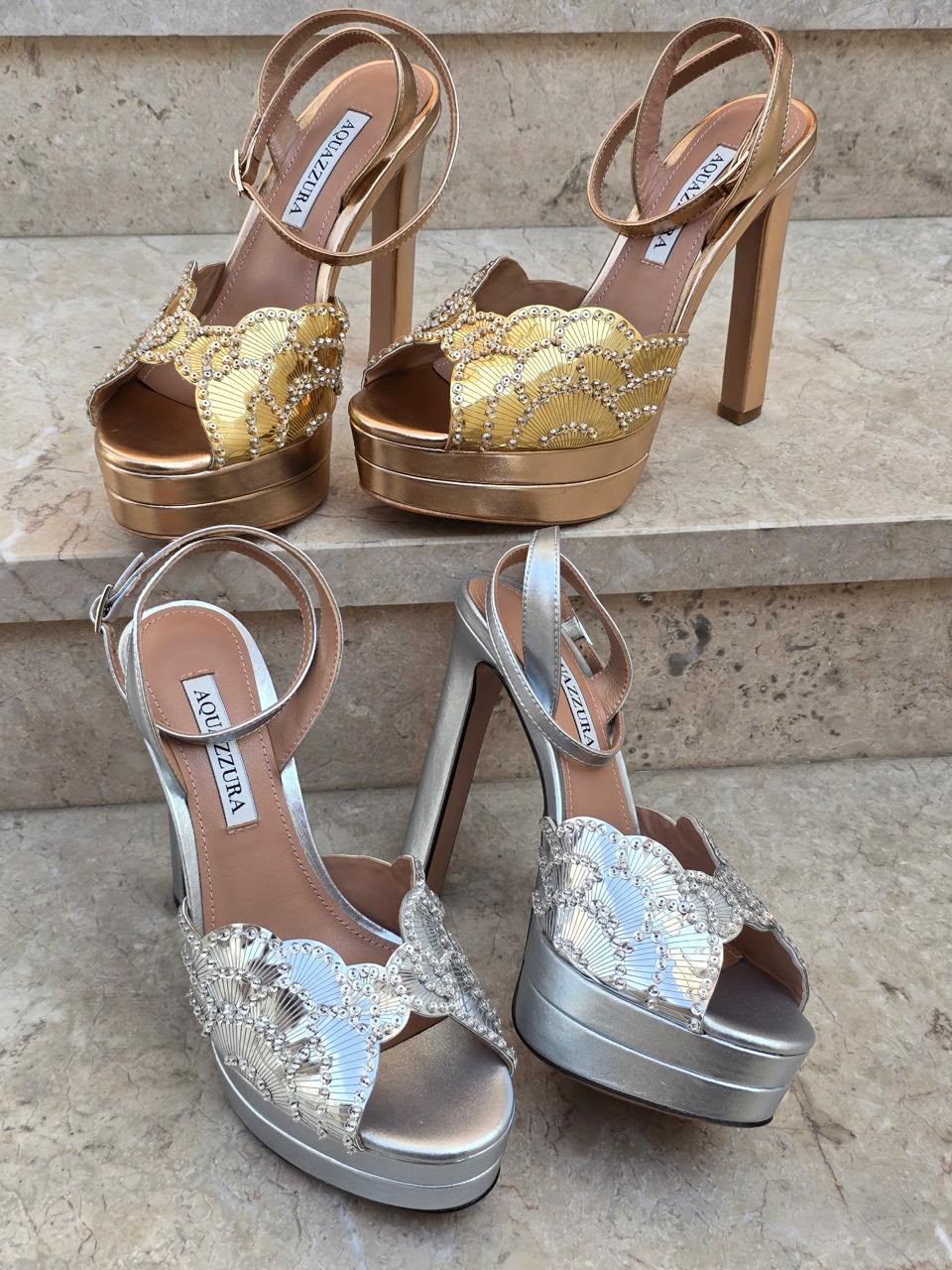 Aquazzura Heels - Silver, Gold