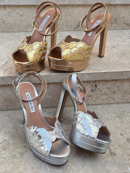 Aquazzura Heels - Silver, Gold