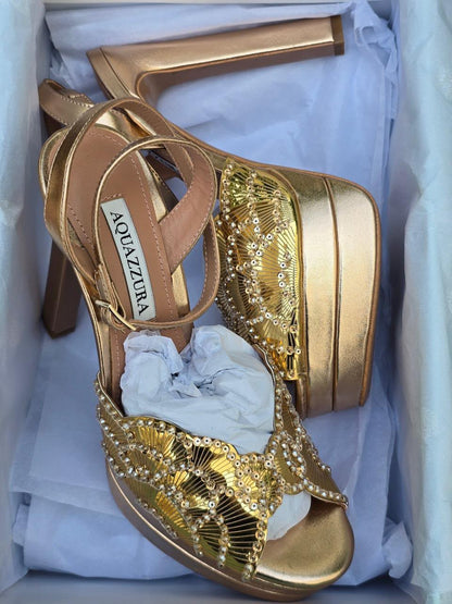 Aquazzura Heels - Silver, Gold