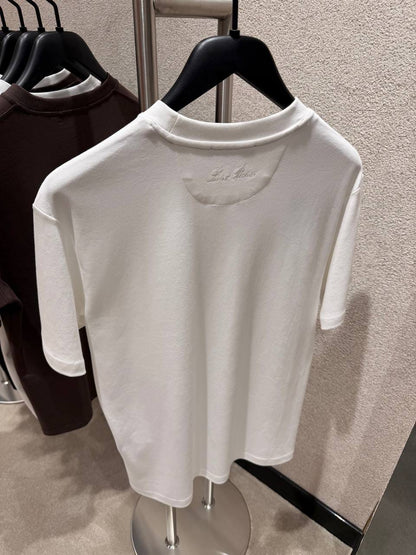 Loro Piana T-Shirt - White, Navy, Black, Brown, White Cream, Dark Grey