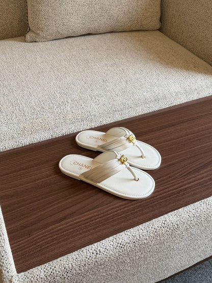 Chanel Slippers - White