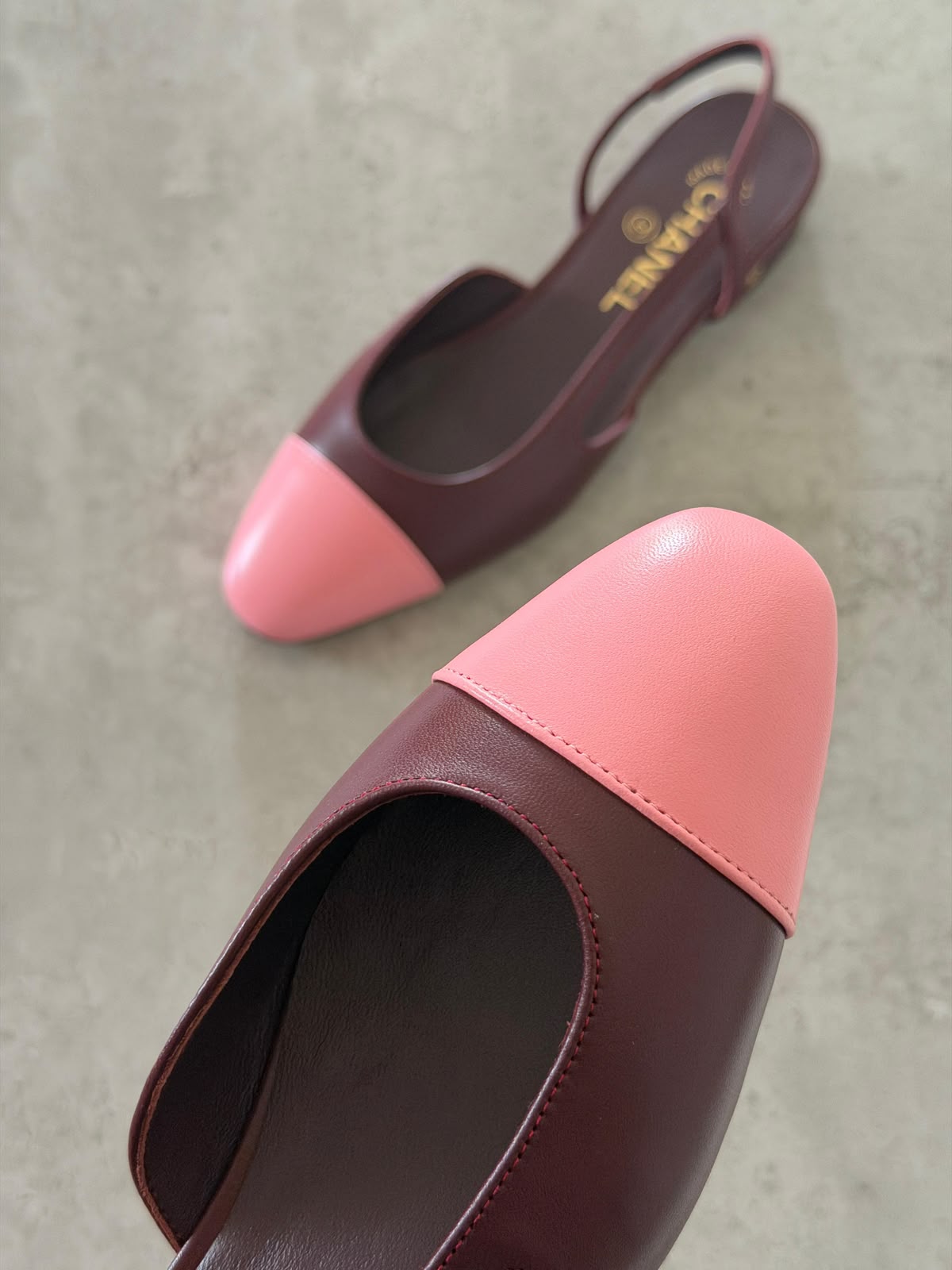 Chanel Slingback Mule - Burgundy & Pink