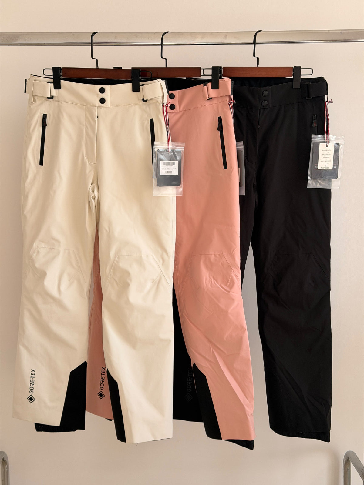 Moncler Ski Pants - White, Pink, Black