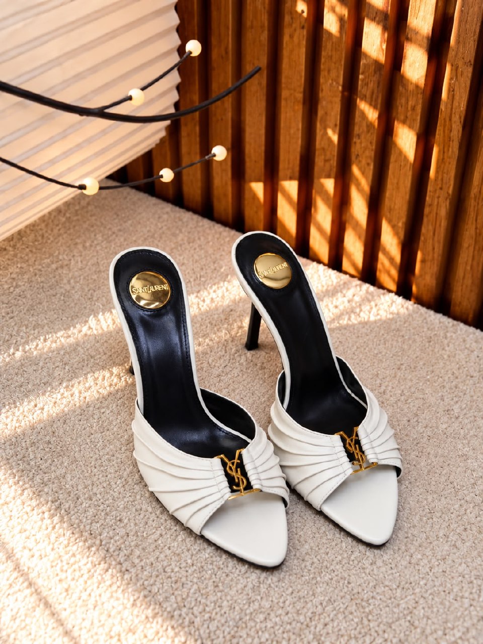 YSL Heels - White, Leopard