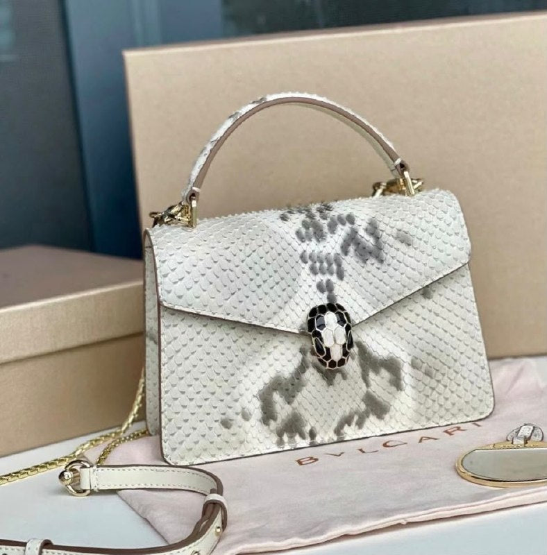 Bulgari Top Handle Shoulder Bag - White