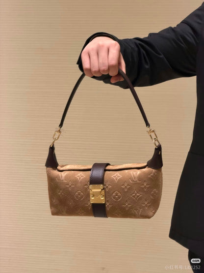 Louis Vuitton Buckle Strap Shoulder Bag - Brown Embossed
