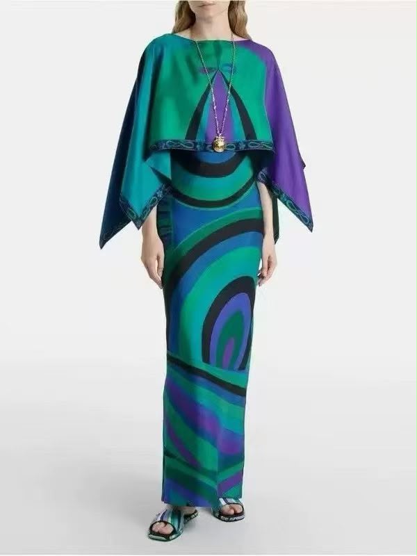 Emilio Pucci Cape Dress - Green