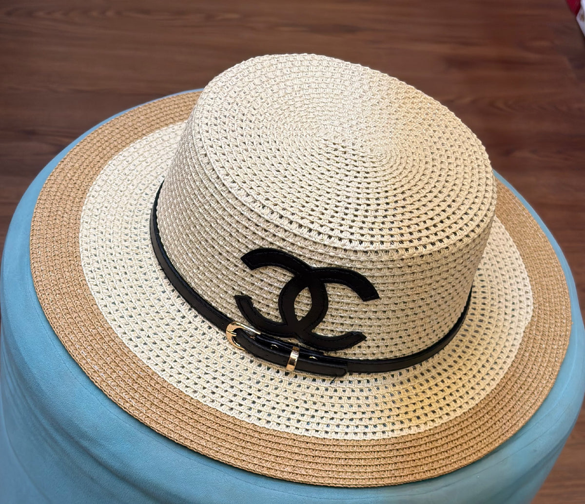 Chanel Wide-Brim Hat - Beige, White