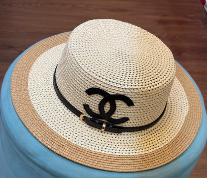 Chanel Wide-Brim Hat - Beige, White