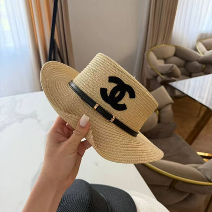 Chanel Wide-Brim Hat - Beige, White