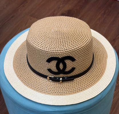 Chanel Wide-Brim Hat - Beige, White