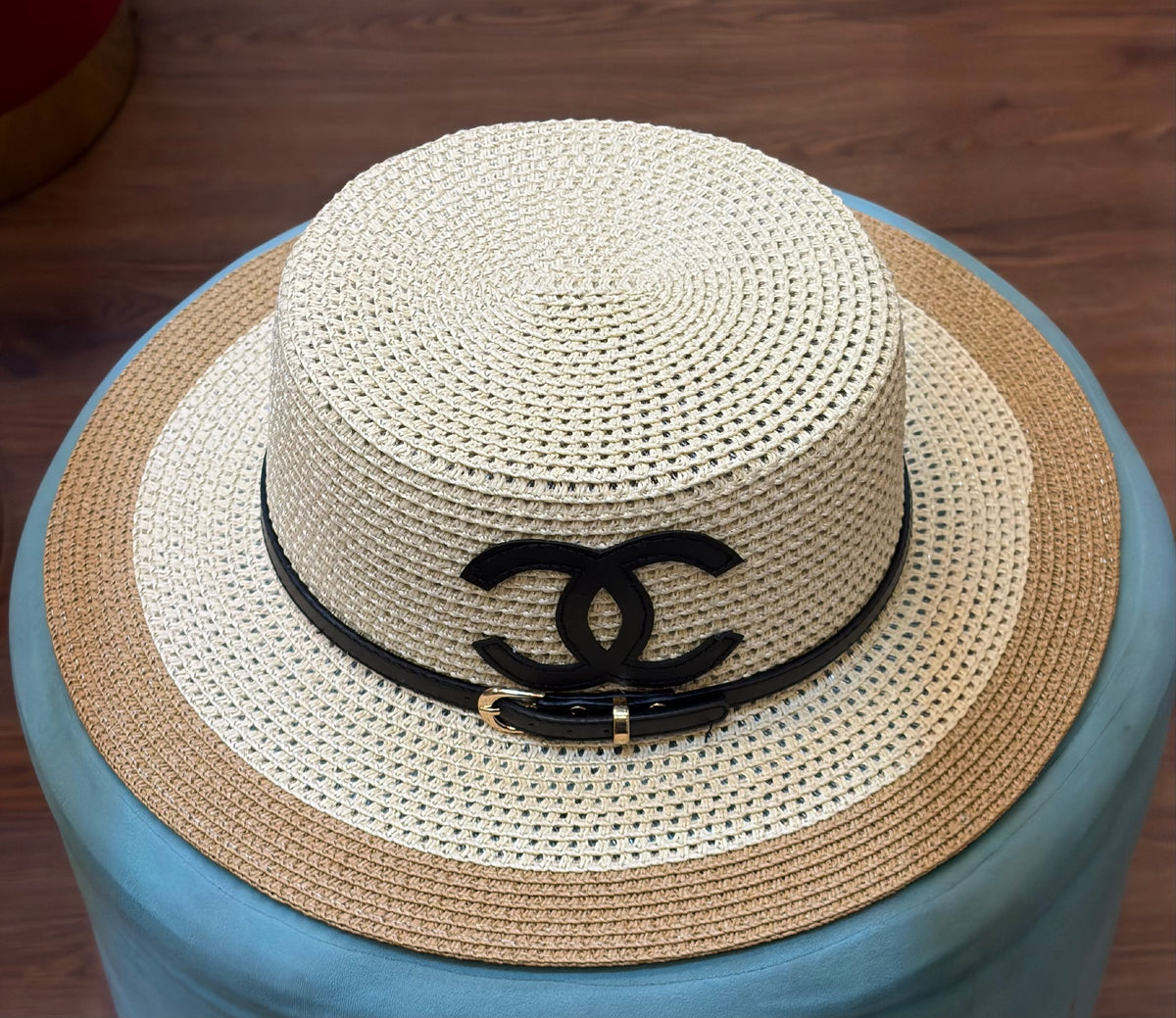 Chanel Wide-Brim Hat - Beige, White