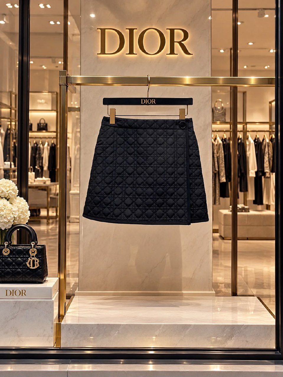 Dior Quilted Skirt - Black
